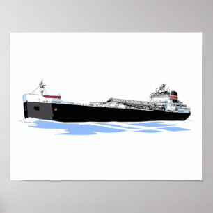 Great Lakes freighter Adam E. Cornelius (ASC) Poster
