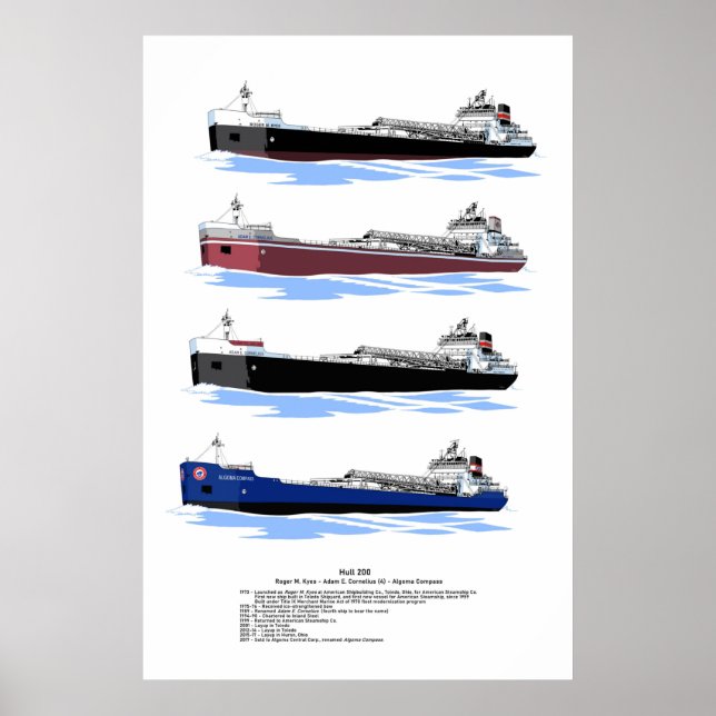 Great Lakes Freighter Algoma Compass history Poster (Front)