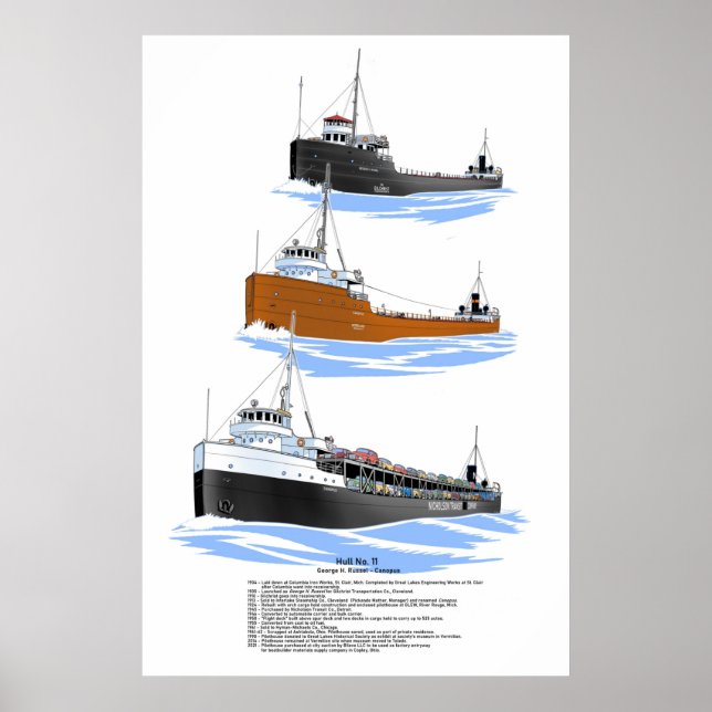 Great Lakes freighter Canopus history Poster (Front)