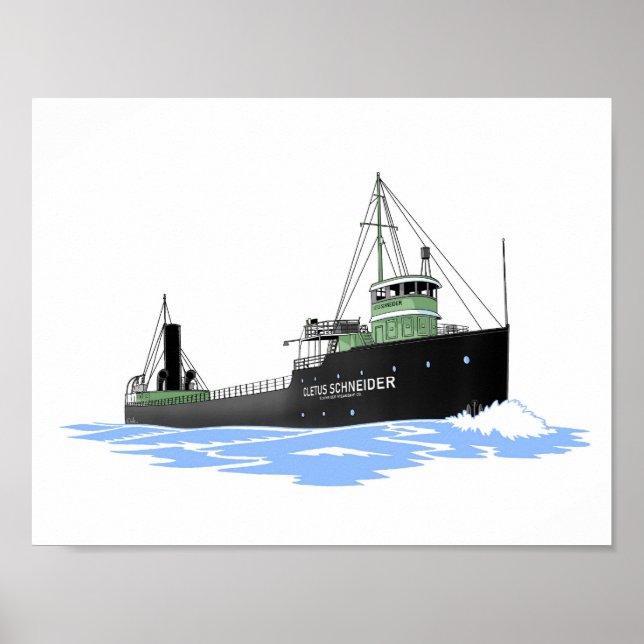 Great Lakes freighter Cletus Schneider Poster (Front)