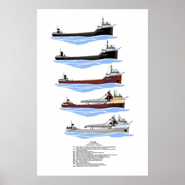 Great Lakes freighter Cuyahoga history Poster (Front)