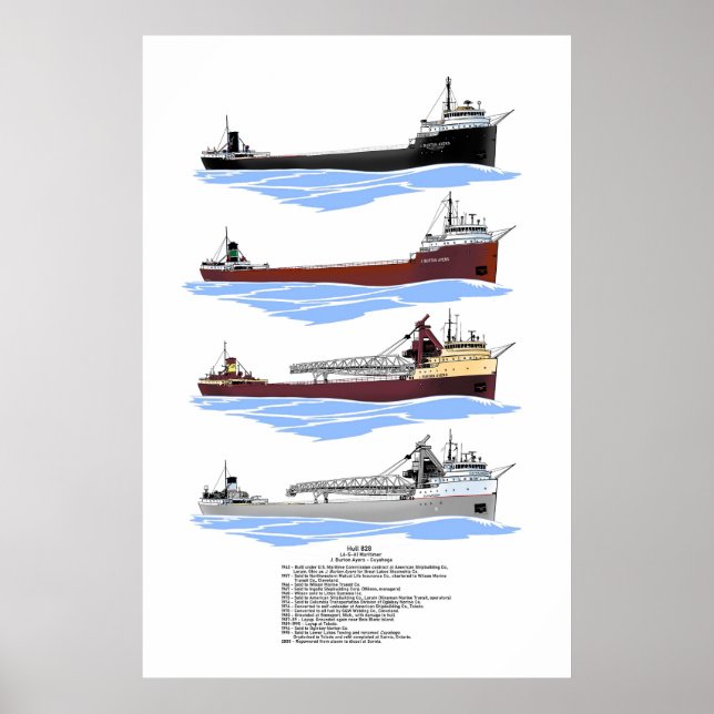 Great Lakes freighter Cuyahoga history Poster (Front)