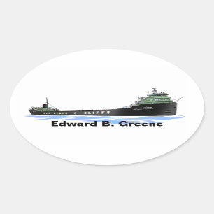 Great Lakes freighter Edward B. Green Oval Sticker