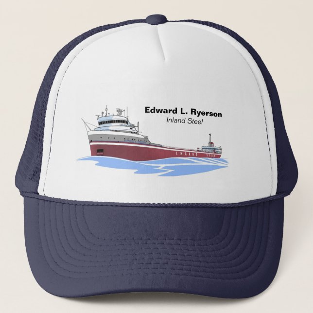Great Lakes freighter Edward L. Ryerson billboard Trucker Hat (Front)