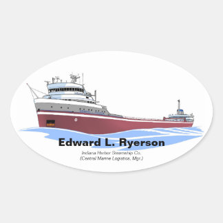 Great Lakes freighter Edward L. Ryerson CML Oval Sticker