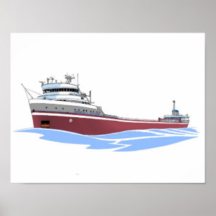 Great Lakes freighter Edward L. Ryerson CML Poster