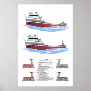 Great Lakes Freighter Edward L. Ryerson History Poster