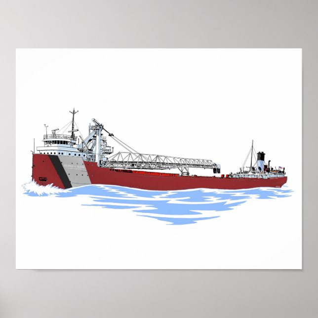 Great Lakes Freighter George A. Sloan Key GLF Poster (Front)