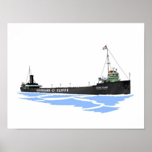 Great Lakes freighter Grand Island Poster