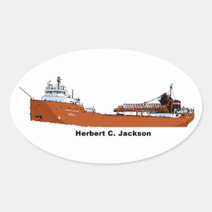 Great Lakes freighter Herbert C. Jackson Oval Sticker