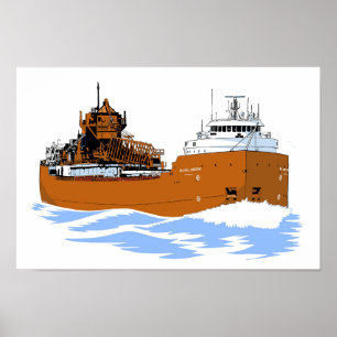 Great Lakes freighter Hon. James L. Oberstar Poster