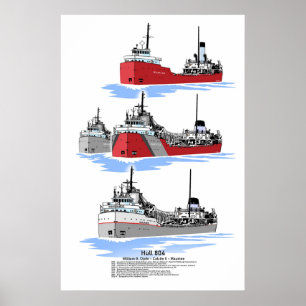 Great Lakes freighter Hull 804 Poster