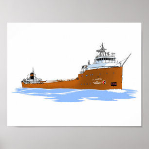 Great Lakes freighter J.L. Mauthe Poster