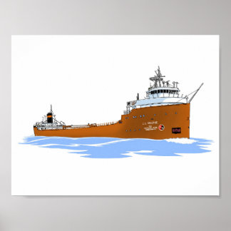 Great Lakes freighter J.L. Mauthe Poster