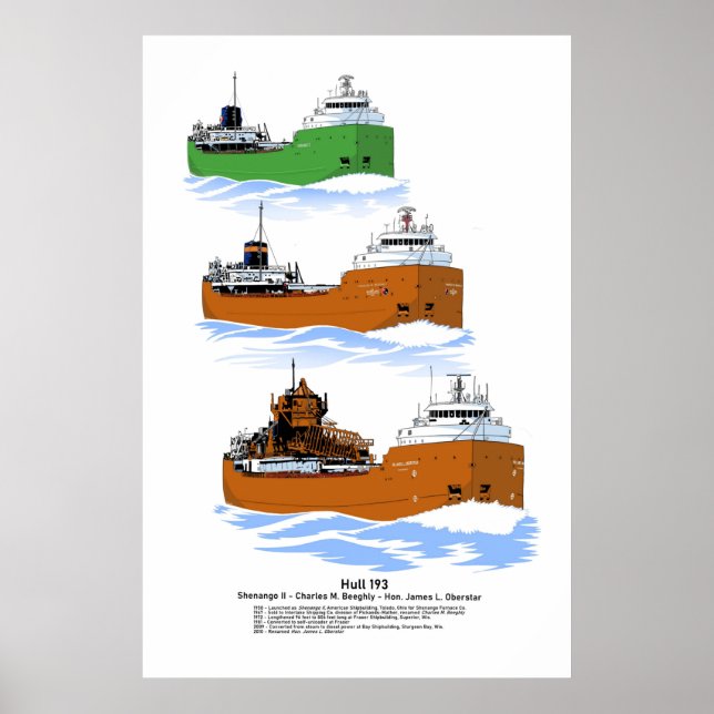 Great Lakes freighter James Oberstar history Poster (Front)