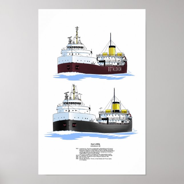 Great Lakes freighter Johnstown Poster (Front)