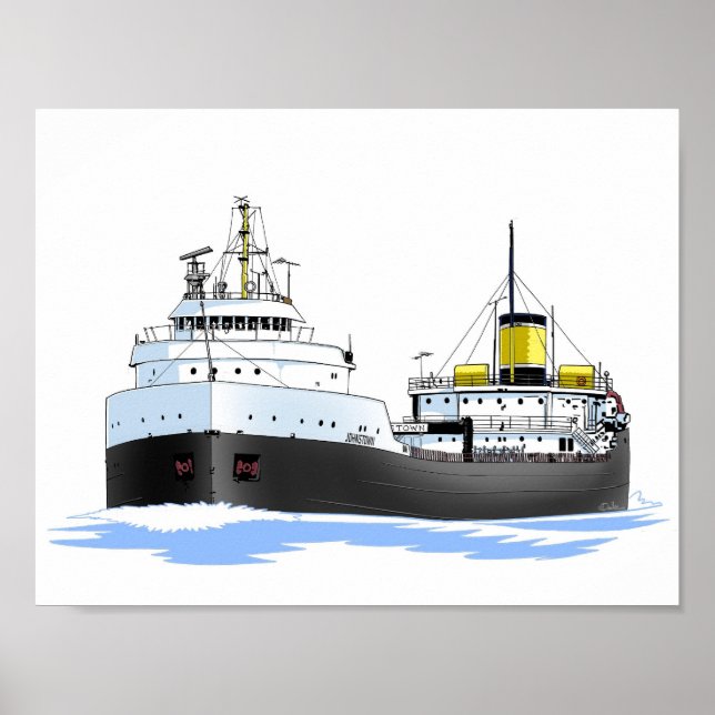 Great Lakes freighter Johnstown (stretched) Poster (Front)
