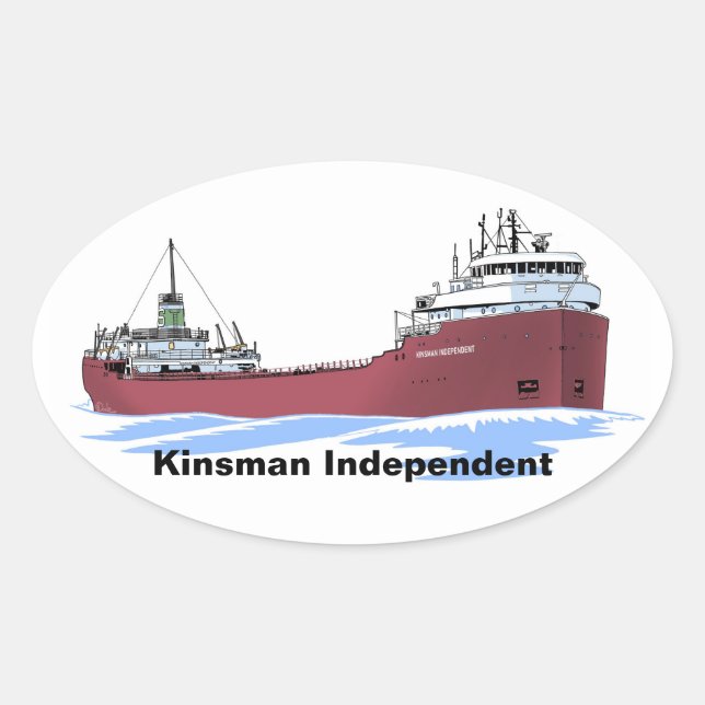 Great Lakes freighter Kinsman Independant Oval Sticker (Front)