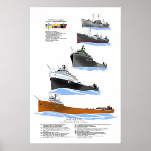 Great Lakes freighter Lee A. Tregurtha History Poster