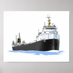 Great Lakes freighter Mantadoc Poster