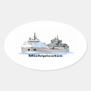 Great Lakes freighter Michipicoten Oval Sticker