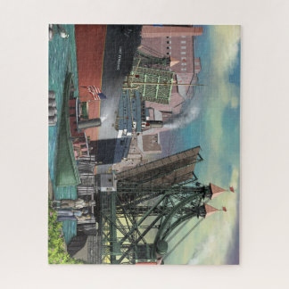Great Lakes Freighter Passing Through Buffalo Jack Jigsaw Puzzle
