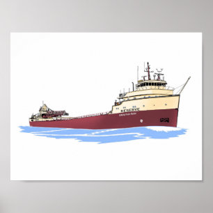 Great Lakes freighter Reserve self-unloader Poster
