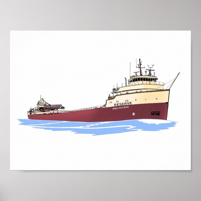 Great Lakes freighter Reserve self-unloader Poster (Front)