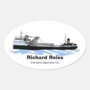 Great Lakes freighter Richard Reiss (Erie Sand) Oval Sticker