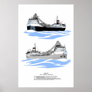 Great Lakes Freighter Saginaw history Poster