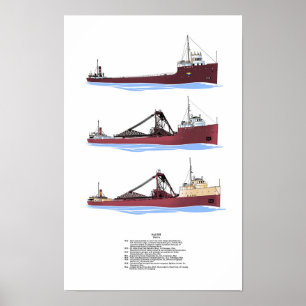 Great Lakes Freighter Sierra History Poster