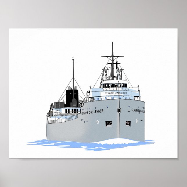 Great Lakes freighter St. Marys Challenger Poster (Front)