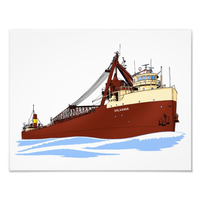 Great Lakes freighter Sylvania s/u Columbia Photo Print (Front)