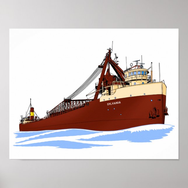 Great Lakes freighter Sylvania s/u Columbia Poster (Front)