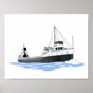 Great Lakes freighter Thomas Adams new wheelhouse Poster