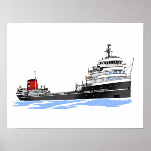 Great Lakes freighter Troy H. Browning Poster
