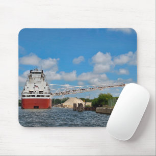 Great Lakes Freighter Unloading Stone Mouse Mat