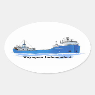 Great Lakes freighter Voyageur Independant Oval Sticker