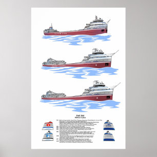 Great Lakes freighter Wilfred Sykes Poster