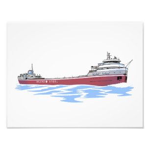 Great Lakes freighter Wilfred Sykes straight deck Photo Print