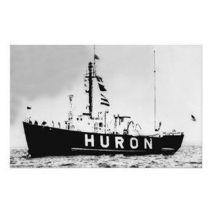 Great Lakes Huron Lightship Vintage Photo Print