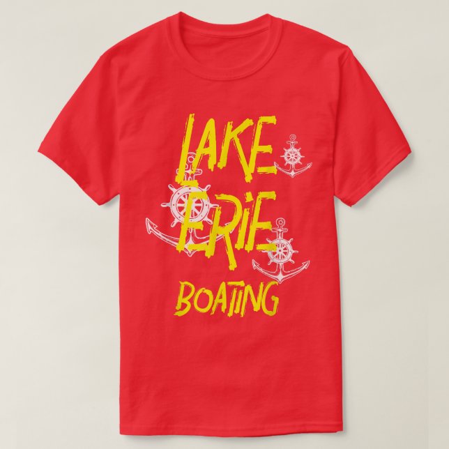 Great Lakes Lake Erie Fishing And Boating Lovers 3 T-Shirt (Design Front)