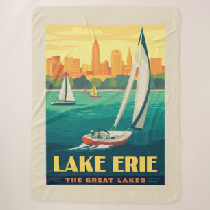 Great Lakes Lake Erie Sherpa Blanket
