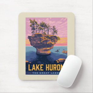 Great Lakes Lake Huron Mouse Mat