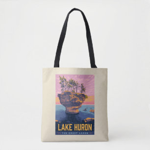 Great Lakes   Lake Huron Tote Bag