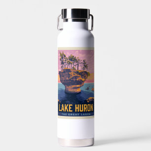 Great Lakes Lake Huron Water Bottle
