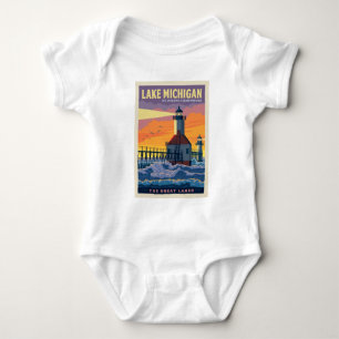 Great Lakes   Lake Michigan Baby Bodysuit