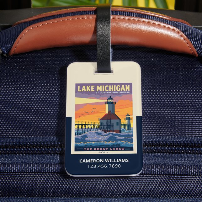Great Lakes | Lake Michigan Luggage Tag (Back Insitu 4)