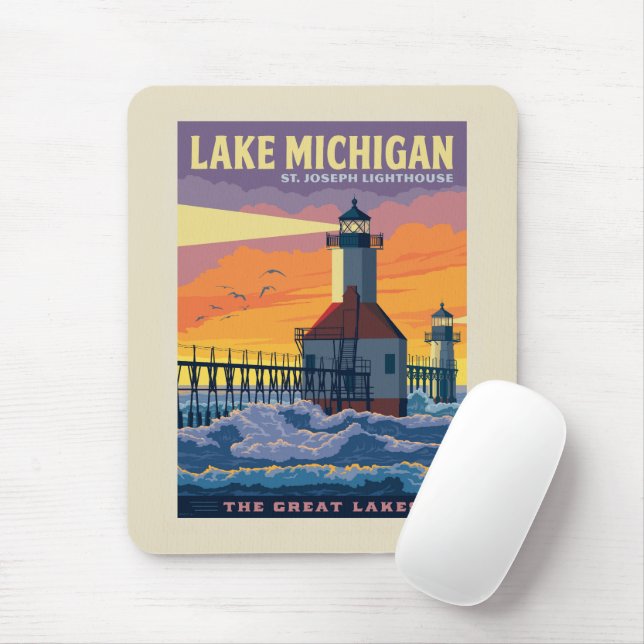 Great Lakes | Lake Michigan Mouse Mat (With Mouse)