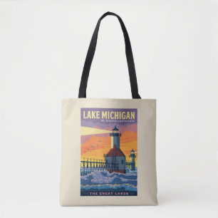 Great Lakes   Lake Michigan Tote Bag